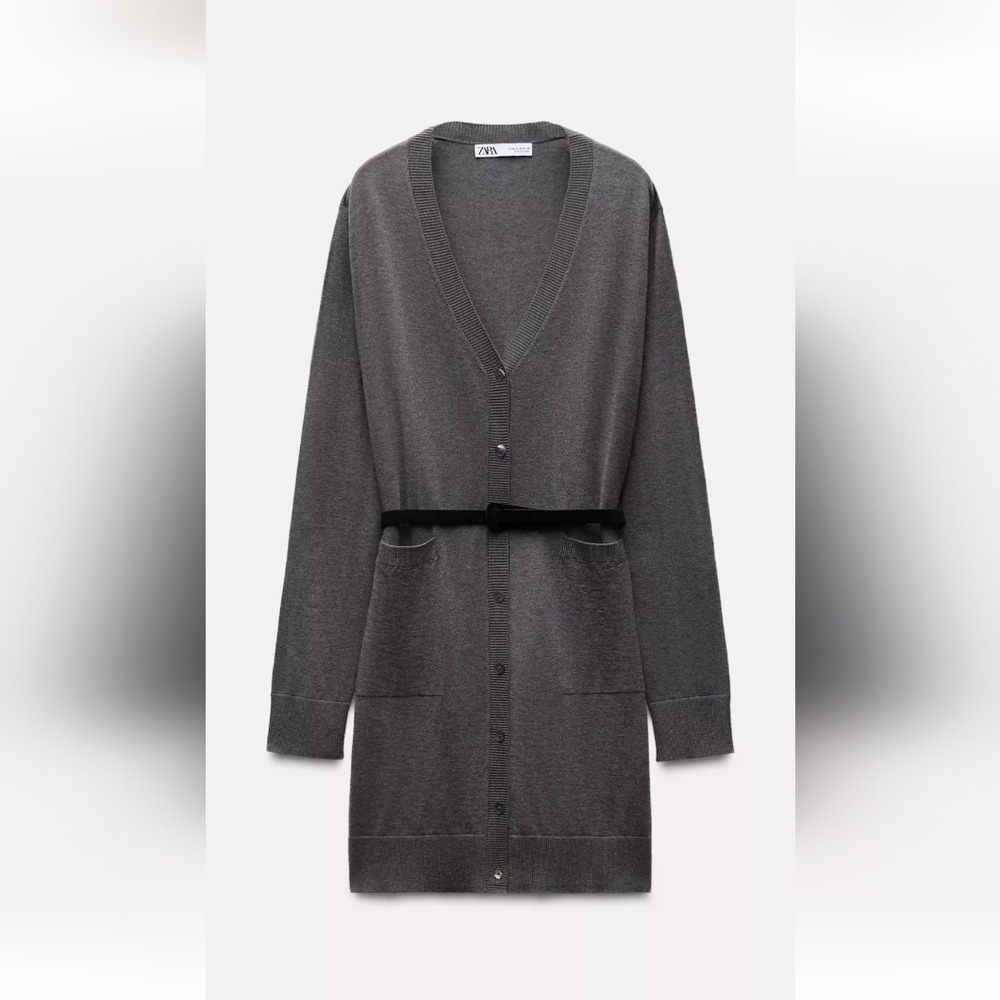 Zara Charcoal Cardigan with Ebony Belt
